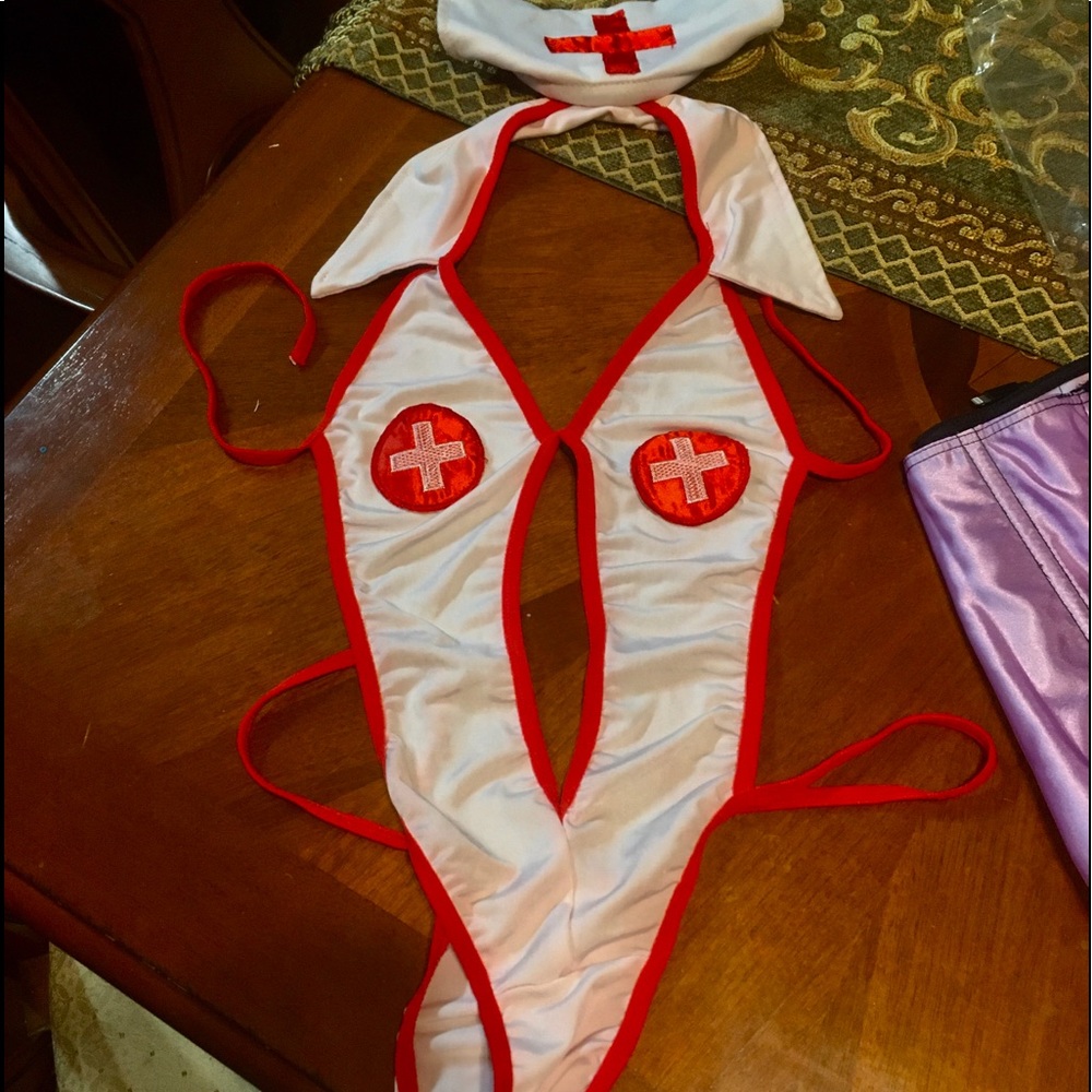 Sexy one piece nurse lingerie stripper outfit